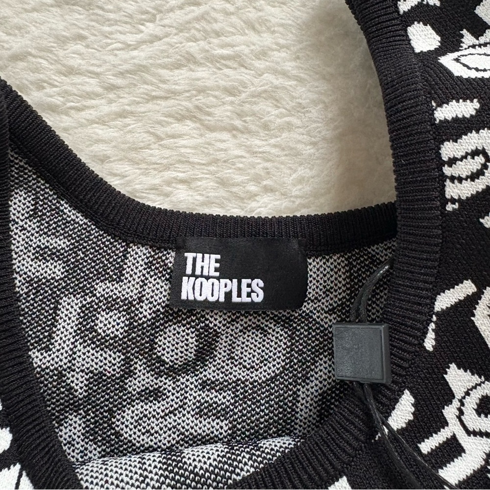 NWT THE KOOPLES black and white monochrome knit tank top - Picture 8 of 11